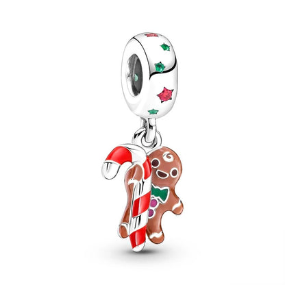 ✨ 925 Silver Christmas Charms – 🍪 Gingerbread, 🦌 Elk & ⛄ Snowman | Pandora-Style Bracelet Compatible