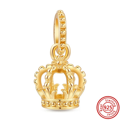 ✨ 925 Silver Gold-Plated Charms – ✨ Sparkling Dangle Beads | Pandora-Style Bracelet Compatible