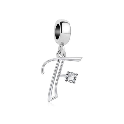 ✨ 925 Silver Alphabet Charms – 🔤 26 Letter Dangle Beads | Pandora-Style Bracelet Compatible