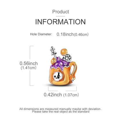 ✨ 925 Sterling Silver Halloween Charms – Witch, Pumpkin & Poison Elements | Pandora-Style Bracelet Compatible