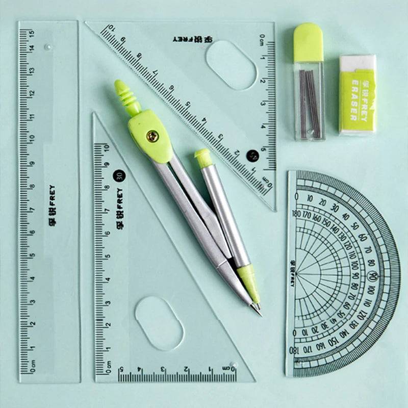 🎓 Multi-function Geometric Drawing Ruler – Transparent