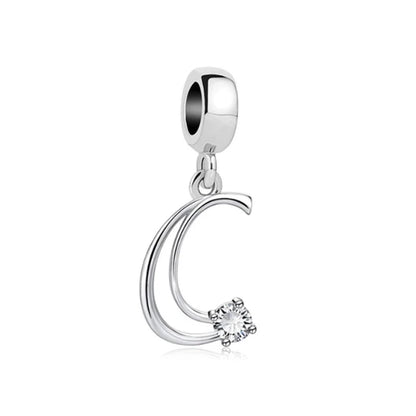 ✨ 925 Silver Alphabet Charms – 🔤 26 Letter Dangle Beads | Pandora-Style Bracelet Compatible