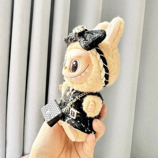 17cm Labubu Doll Clothes – Luxury Custom Outfit with Hat & Dress
