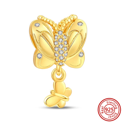 ✨ 925 Silver Gold-Plated Charms – ✨ Sparkling Dangle Beads | Pandora-Style Bracelet Compatible