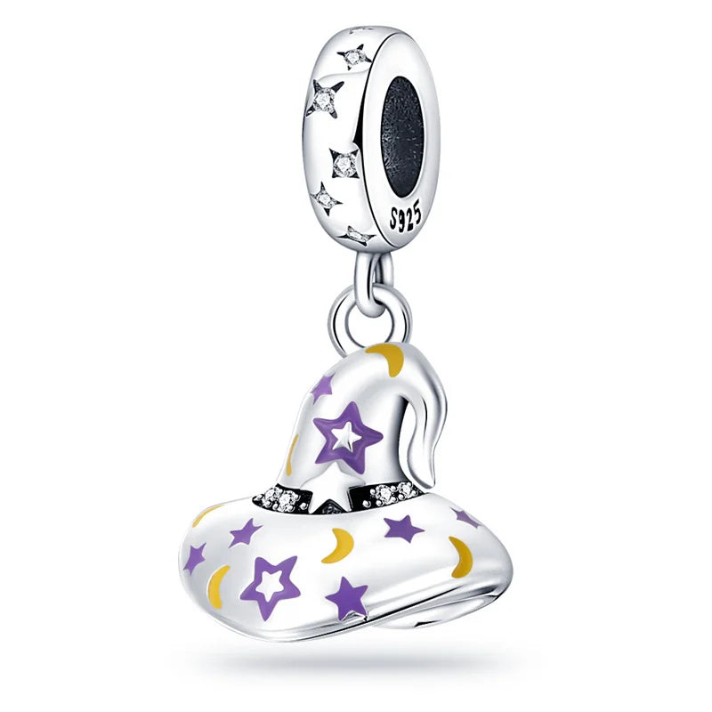 ✨ 925 Sterling Silver Halloween Charms – 🧙‍♀️ Witch, 💀 Skeleton, 👻 Ghost & 🎃 Pumpkin | Pandora-Style Bracelet Compatible