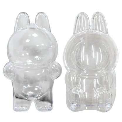 Transparent Protective Cover Dustproof Vinyl Doll Storage Box – Cute Elf Plushie Display Cover for LABUBU Sitting Party Dolls