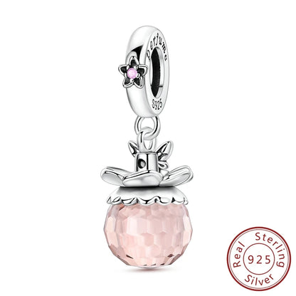✨ 925 Silver Cute Charms – 🐾 Cat Paw, 🎀 Bow, 🍎 Apple & ❤️ Heart | Pandora-Style Bracelet Compatible