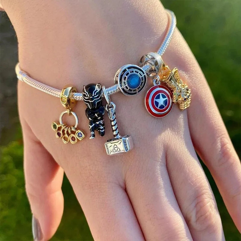 ✨ 925 Silver Marvel Charms – 🕷️ Deadpool & 🐺 Wolverine | Pandora-Style Bracelet Compatible
