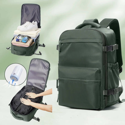 Vacuum Backpack Travel Bag – Large Capacity Expandable Business & School Laptop Backpack for Men & Wome