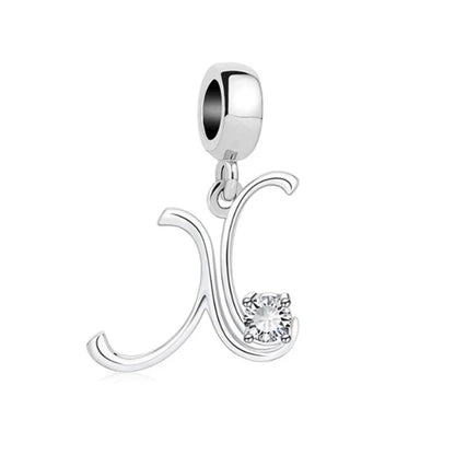 ✨ 925 Silver Alphabet Charms – 🔤 26 Letter Dangle Beads | Pandora-Style Bracelet Compatible
