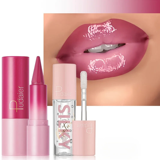 Silky Smooth Lipstick & Nourishing Lip Oil Set – Hydrated, Radiant Lips All Day 💄💧