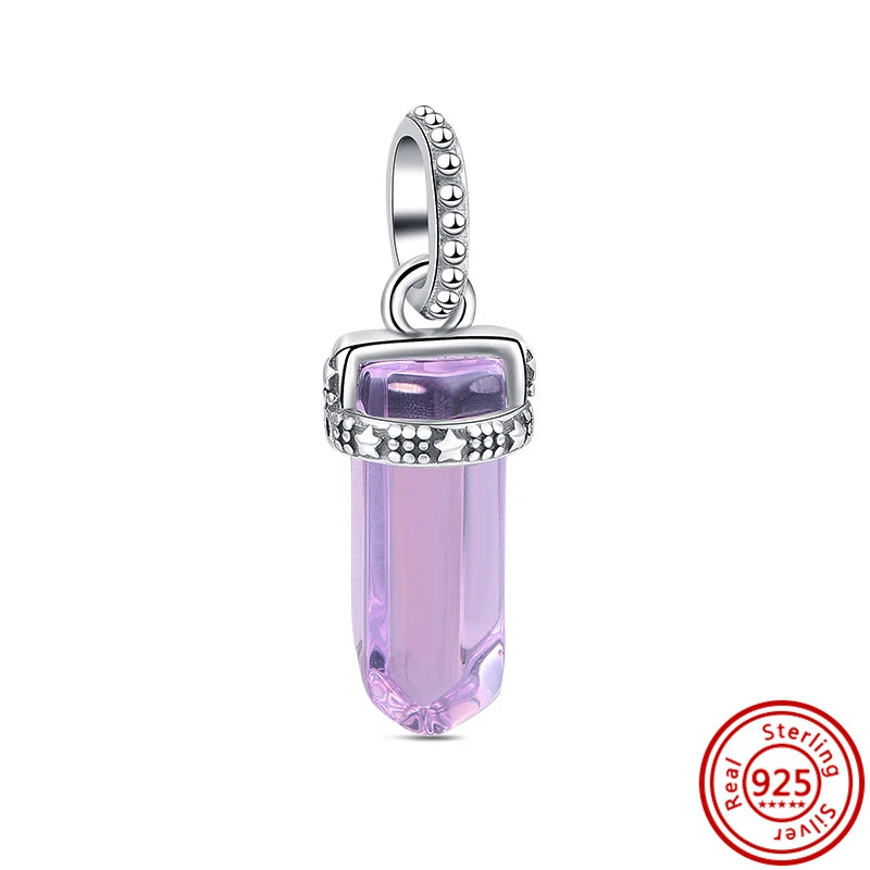 ✨ 925 Silver Purple Charms – ❤️ Heart-Shaped Stone & 🕷️ Spider | Pandora-Style Bracelet Compatible