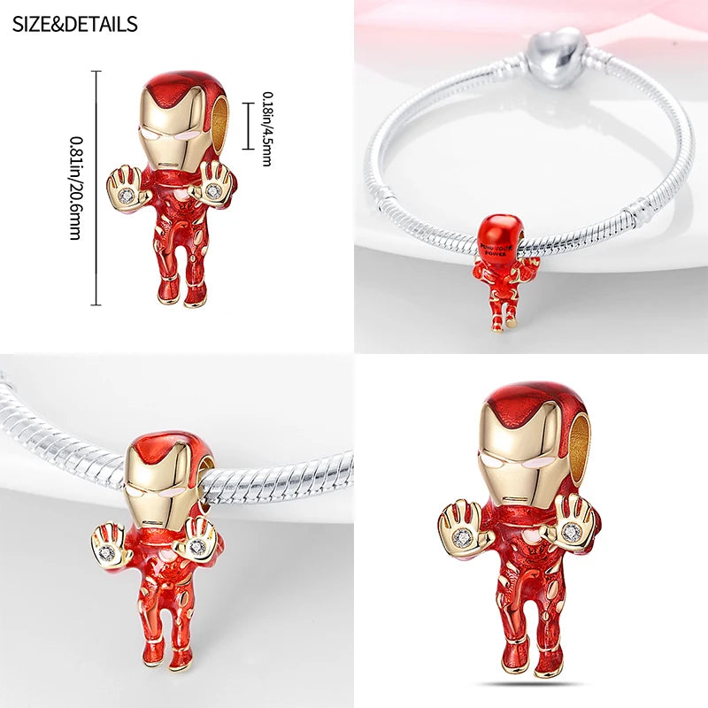 ✨ 925 Silver Marvel Charms – 🕷️ Deadpool & 🐺 Wolverine | Pandora-Style Bracelet Compatible