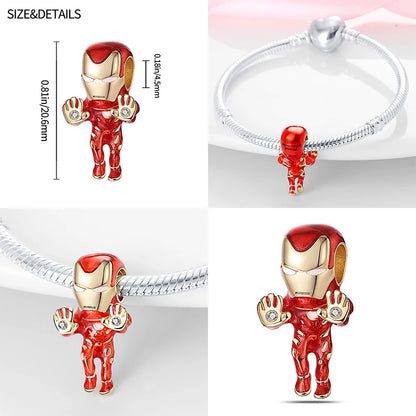 ✨ 925 Silver Marvel Charms – 🕷️ Deadpool & 🐺 Wolverine | Pandora-Style Bracelet Compatible