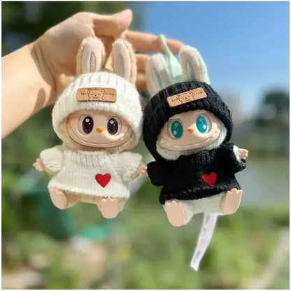 Labubu Bear Hat & Love Sweater Pendant Set – Cute Baby Doll Clothes