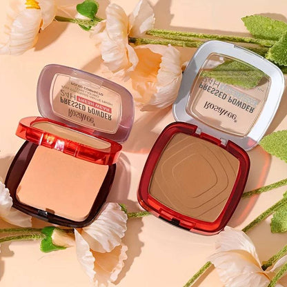 ✨ Matte Full Coverage Pressed Powder Foundation with Puff Applicator