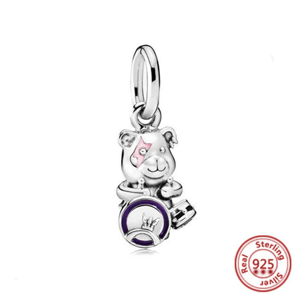 ✨ 925 Silver Winter Charms – ❄️ Snowflake, 🌸 Pansy Flower & 🦋 Blue Butterfly | Pandora-Style Bracelet Compatible
