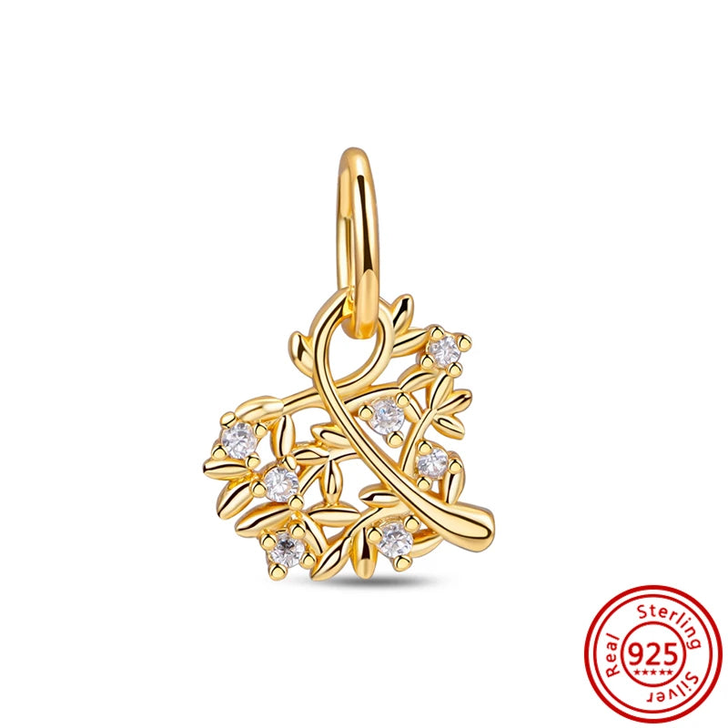 ✨ 925 Silver Gold-Plated Charms – ✨ Sparkling Dangle Beads | Pandora-Style Bracelet Compatible