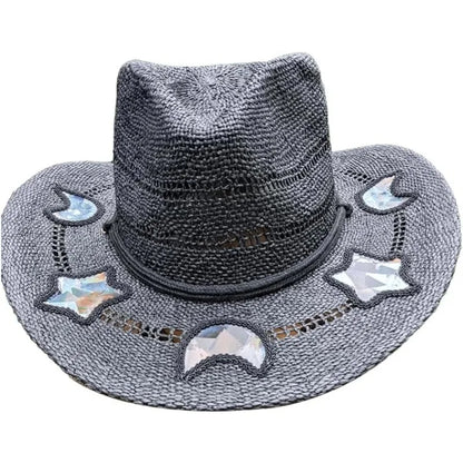 Prism Cowgirl Hat – UPF 50+ Sun Protection with Hand-Strung Prism Charms | Festival & Everyday Glam