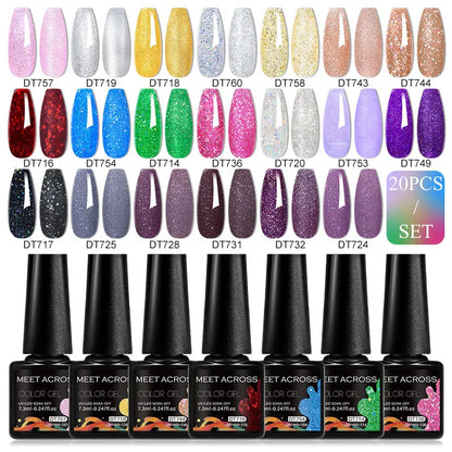 20-Piece HEMA-Free Gel Nail Polish Set – All-Season Long-Lasting UV/LED Soak-Off Kit for DIY Manicure & Nail Art
