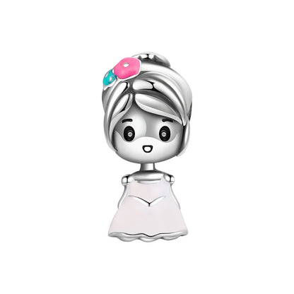 ✨ 925 Silver DIY Charms – 🎈 Hot Air Balloon, 💖 Mother & Daughter Hearts, 💗 Pink Murano Glass | Pandora-Style Bracelet Compatible