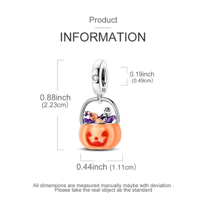 ✨ 925 Sterling Silver Halloween Charms – Witch, Pumpkin & Poison Elements | Pandora-Style Bracelet Compatible
