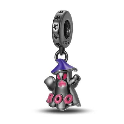 ✨ 925 Sterling Silver Halloween Charms – 🧙‍♀️ Witch, 💀 Skeleton, 👻 Ghost & 🎃 Pumpkin | Pandora-Style Bracelet Compatible