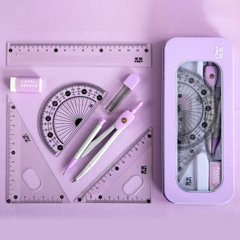 🎓 Multi-function Geometric Drawing Ruler – Transparent