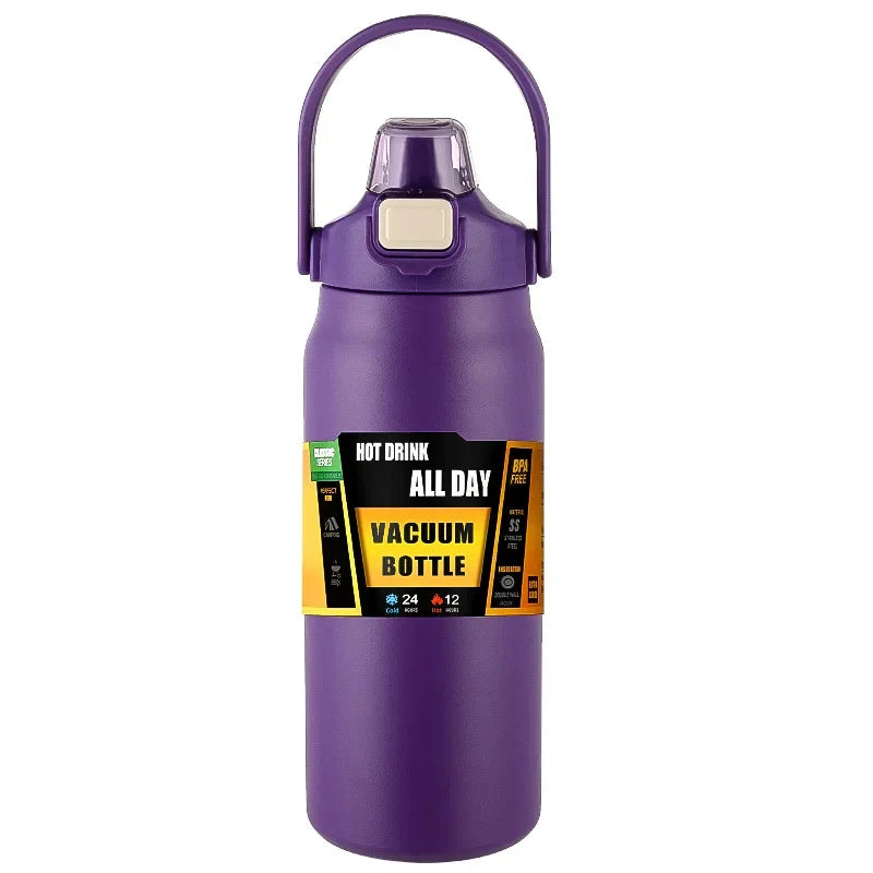 🥤 500ml Stainless Steel Insulated Water Bottle with One-Click Pop-Up Straw Lid