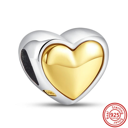 ✨ 925 Silver Gold-Plated Charms – ✨ Sparkling Dangle Beads | Pandora-Style Bracelet Compatible