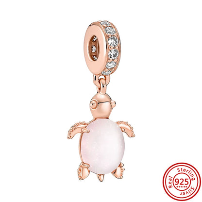 ✨ 925 Sterling Silver Ocean Charms – 🌙 Moon, ⭐ Star, ☀️ Sun & 💧 Blue Beads | Pandora-Style Bracelet Compatible