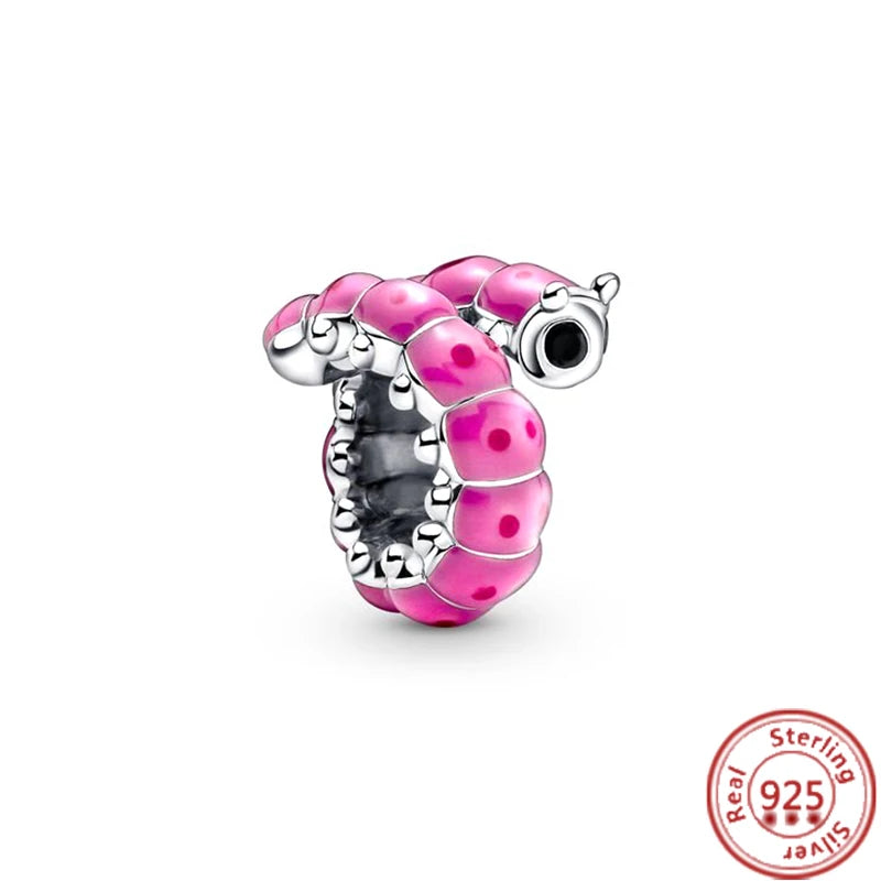 ✨ 925 Silver Purple Charms – ❤️ Heart-Shaped Stone & 🕷️ Spider | Pandora-Style Bracelet Compatible