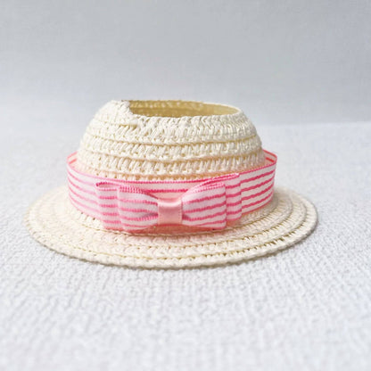 Labubu Summer Elegant Straw Hat – 15/17cm Hawaiian Doll Accessory