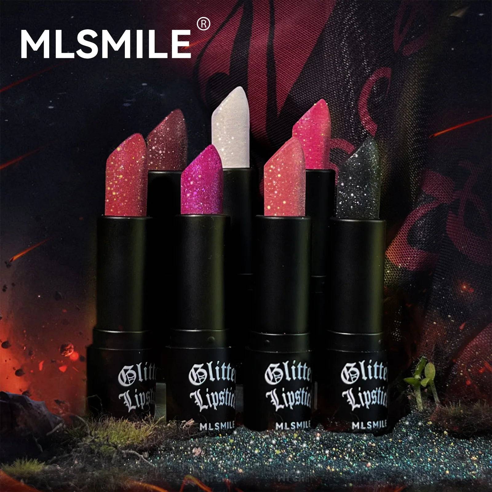 💎 7 Colors Glitter Lipstick – Waterproof Long-Lasting Diamond Pearlescent Metallic Lipstick