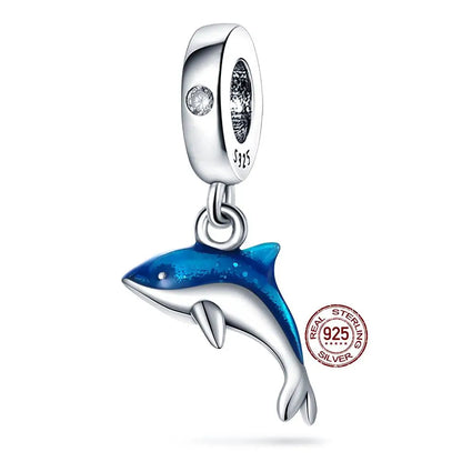 ✨ 925 Silver Ocean Charms – 🐙 Octopus, 🐢 Sea Turtle, 🐬 Dolphin & 💧 Blue Zircon | Pandora-Style Bracelet Compatible
