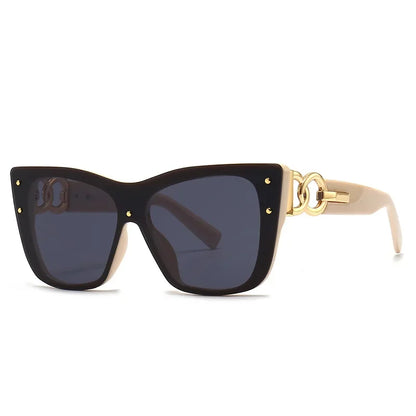 New Fashion Big Frame Cat Eye Sunglasses for Ladies – Street Style, UV400 Protection Driving Shades