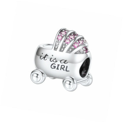 ✨ 925 Silver DIY Charms – 🎈 Hot Air Balloon, 💖 Mother & Daughter Hearts, 💗 Pink Murano Glass | Pandora-Style Bracelet Compatible