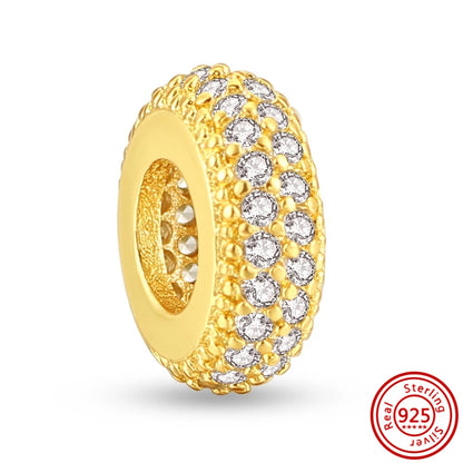✨ 925 Silver Gold-Plated Charms – ✨ Sparkling Dangle Beads | Pandora-Style Bracelet Compatible
