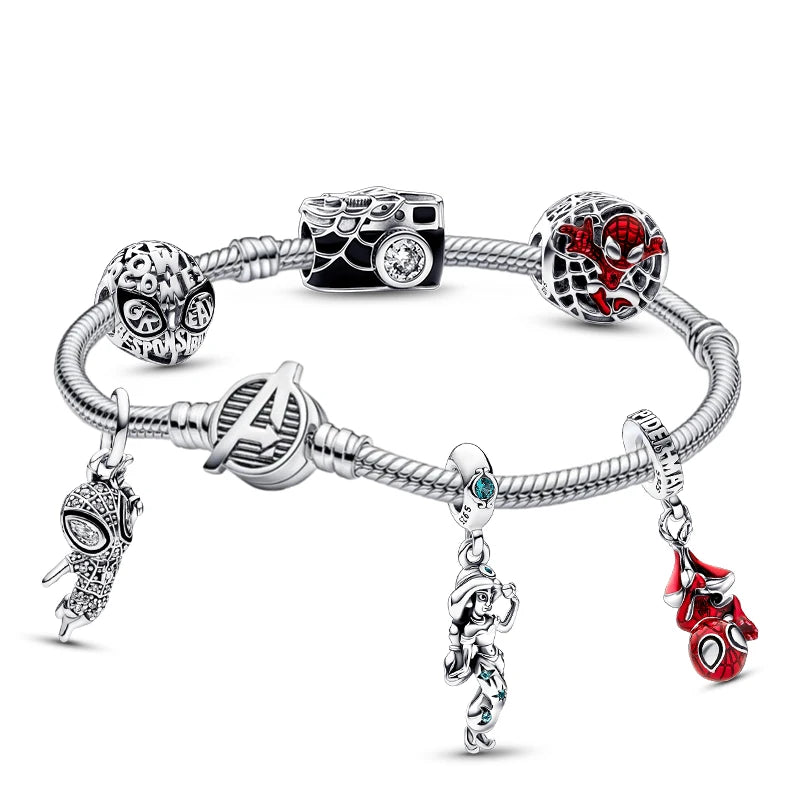 ✨ 925 Silver Marvel Charms – 🕷️ Deadpool & 🐺 Wolverine | Pandora-Style Bracelet Compatible