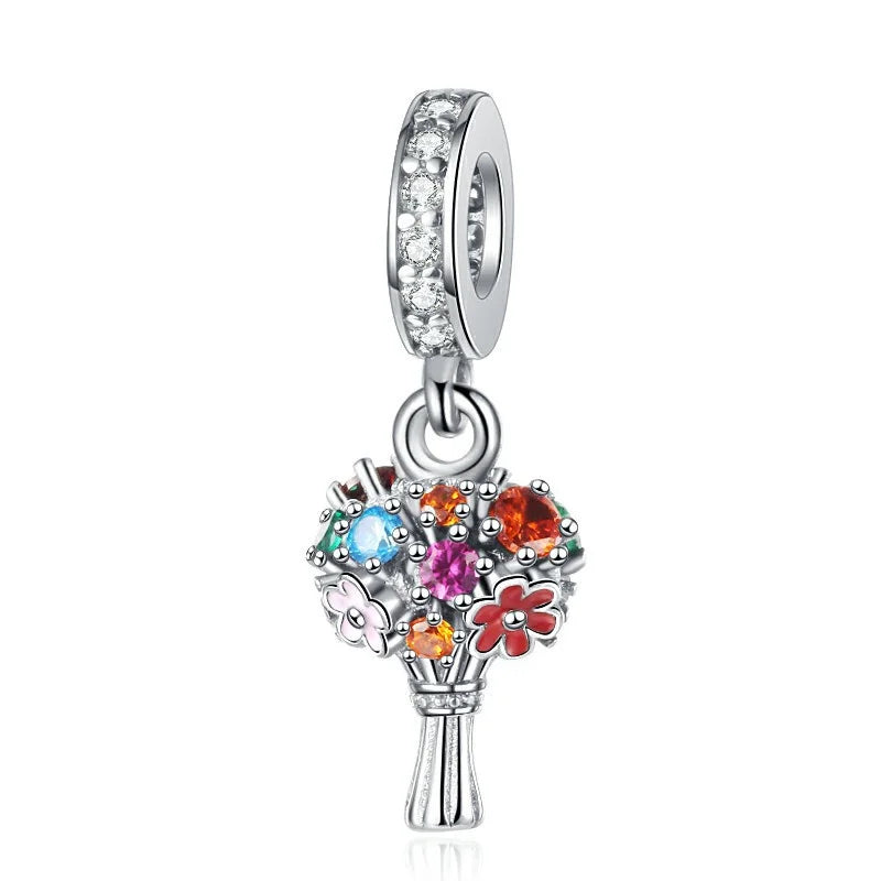 ✨ 925 Silver DIY Charms – 🎈 Hot Air Balloon, 💖 Mother & Daughter Hearts, 💗 Pink Murano Glass | Pandora-Style Bracelet Compatible