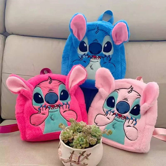 Disney New Stitch Plush Backpack – 3D Cartoon Mini Backpack for Women & Kids, Large Capacity