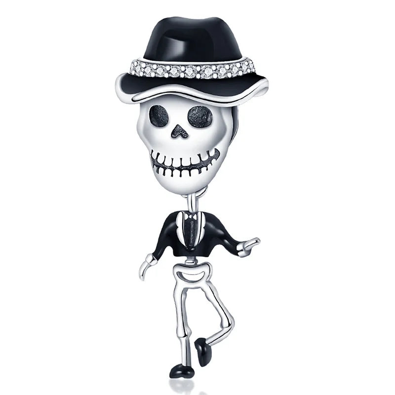 ✨ 925 Sterling Silver Halloween Charms – 🧙‍♀️ Witch, 💀 Skeleton, 👻 Ghost & 🎃 Pumpkin | Pandora-Style Bracelet Compatible