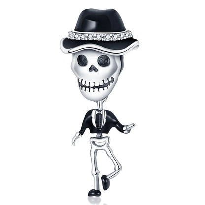 ✨ 925 Sterling Silver Halloween Charms – 🧙‍♀️ Witch, 💀 Skeleton, 👻 Ghost & 🎃 Pumpkin | Pandora-Style Bracelet Compatible