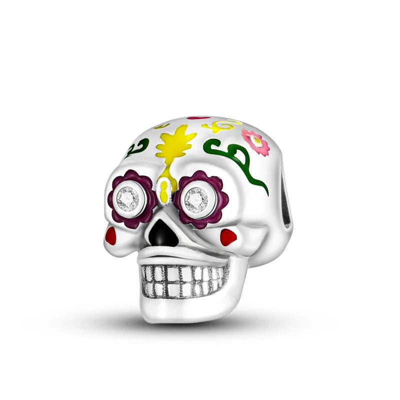 ✨ 925 Sterling Silver Halloween Charms – 🧙‍♀️ Witch, 💀 Skeleton, 👻 Ghost & 🎃 Pumpkin | Pandora-Style Bracelet Compatible