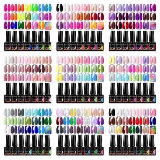 20-Piece HEMA-Free Gel Nail Polish Set – All-Season Long-Lasting UV/LED Soak-Off Kit for DIY Manicure & Nail Art