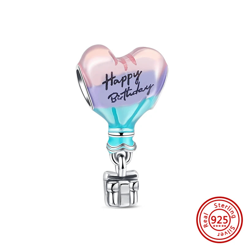 ✨ 925 Silver Purple Charms – ❤️ Heart-Shaped Stone & 🕷️ Spider | Pandora-Style Bracelet Compatible