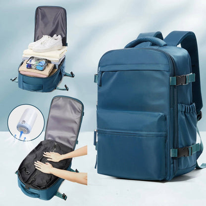 Vacuum Backpack Travel Bag – Large Capacity Expandable Business & School Laptop Backpack for Men & Wome