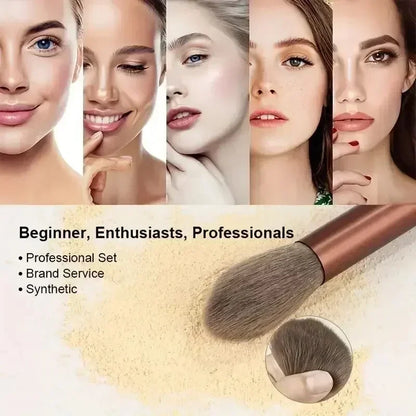 Professional Soft Makeup Brush Set – Fluffy Foundation, Powder, Eyeshadow & Blending Brushes
