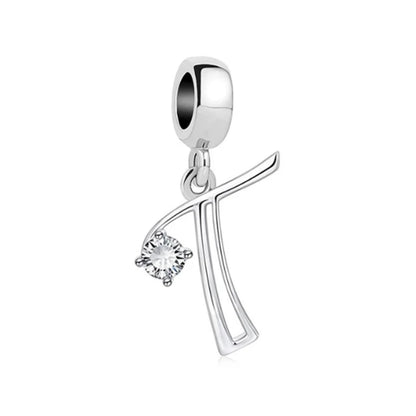 ✨ 925 Silver Alphabet Charms – 🔤 26 Letter Dangle Beads | Pandora-Style Bracelet Compatible