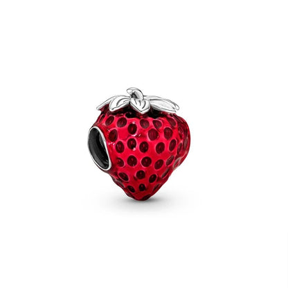 ✨ 925 Silver Fruit Charms – 🍓 Strawberry, 🍒 Cherry, 🍋 Lemon & 🥭 Durian | Pandora-Style Bracelet Compatible